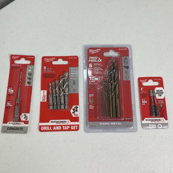 Milwaukee New Sealed Drill Bit Set 14 Pieces Shockwave Concrete Hard Metal Tap - Picture 1 of 9